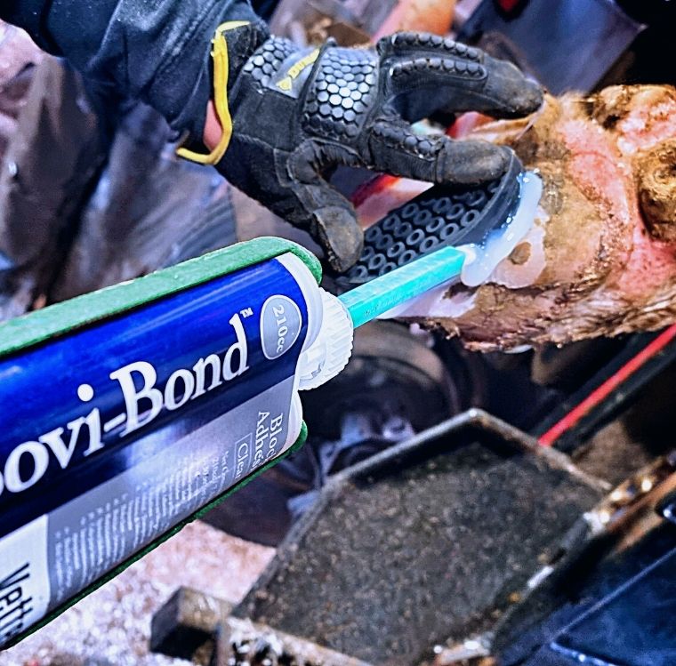 Bovi-Bond application with Bovi-Bond hoof products for cows